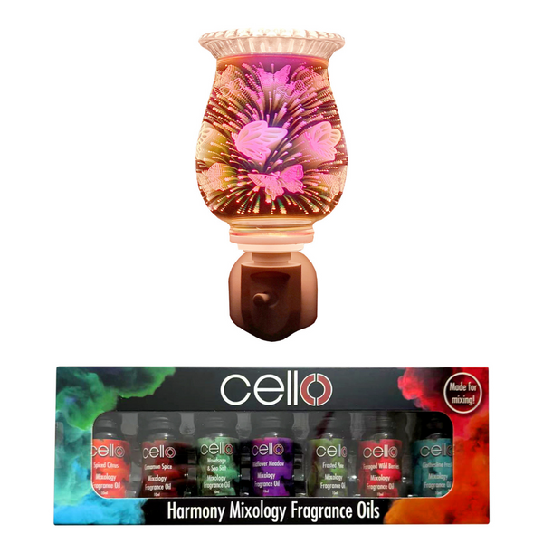 Butterfly 3D Plug In Electric Wax Burner with Harmony Mixology Oils