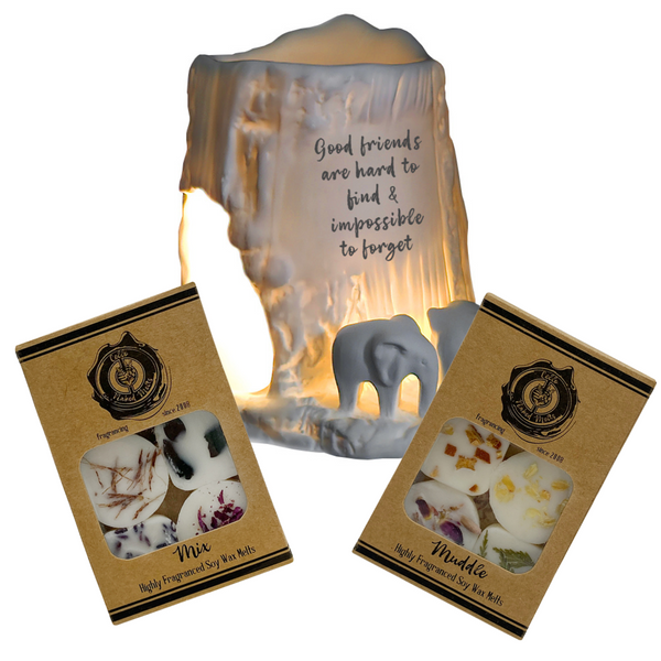 Good Friends Porcelain Elephant Tealight Burner & Naked Melts