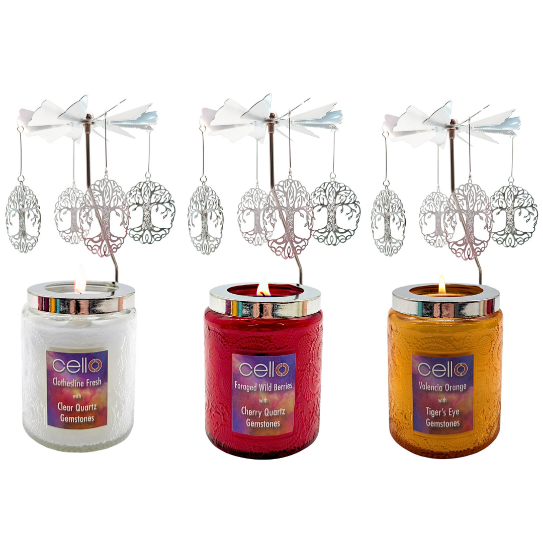 Cello Convection Candle with NEW Spinners set of 3