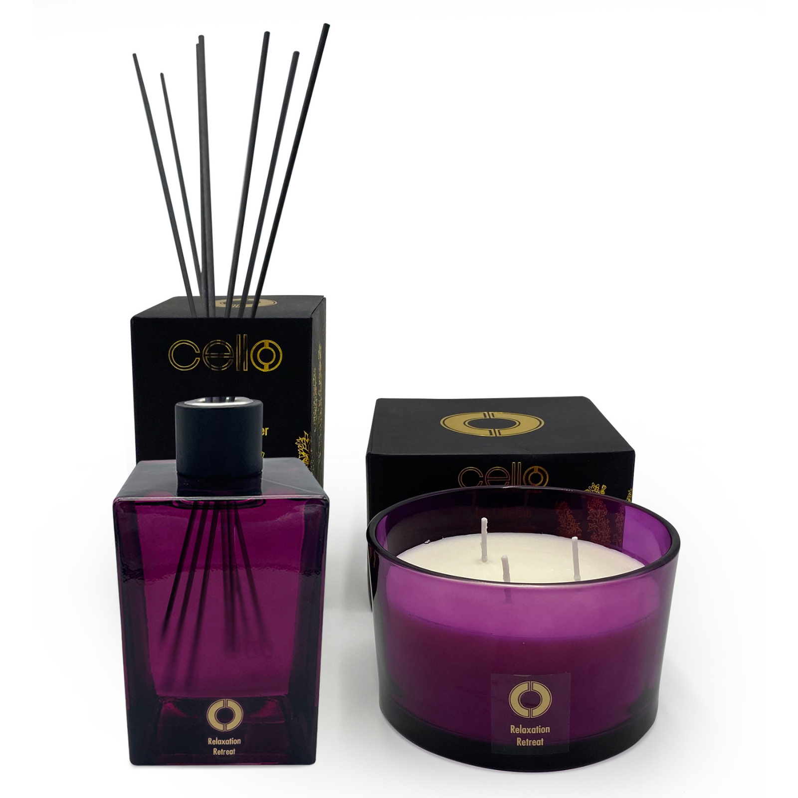 Premium Reed Diffuser & 3 Wick Candle Set - Relaxation Retreat