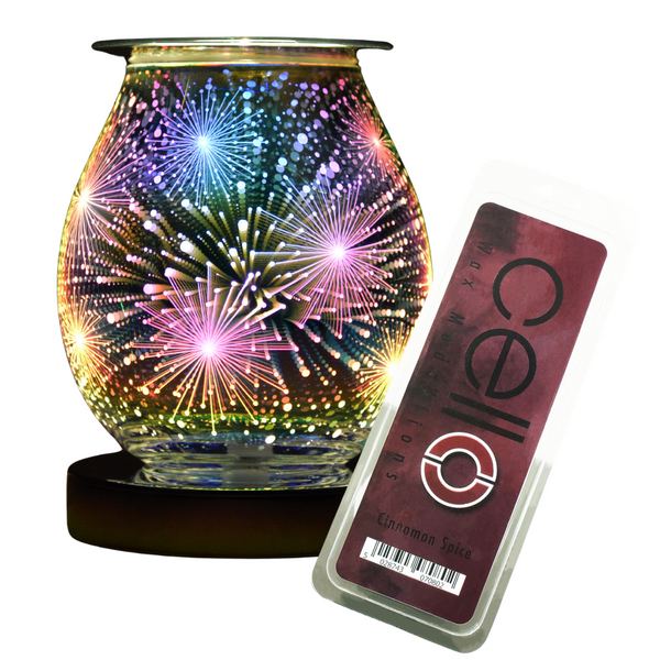 Firework Touch Electric Melt Burner with Cinnamon Spice Wax Medallion