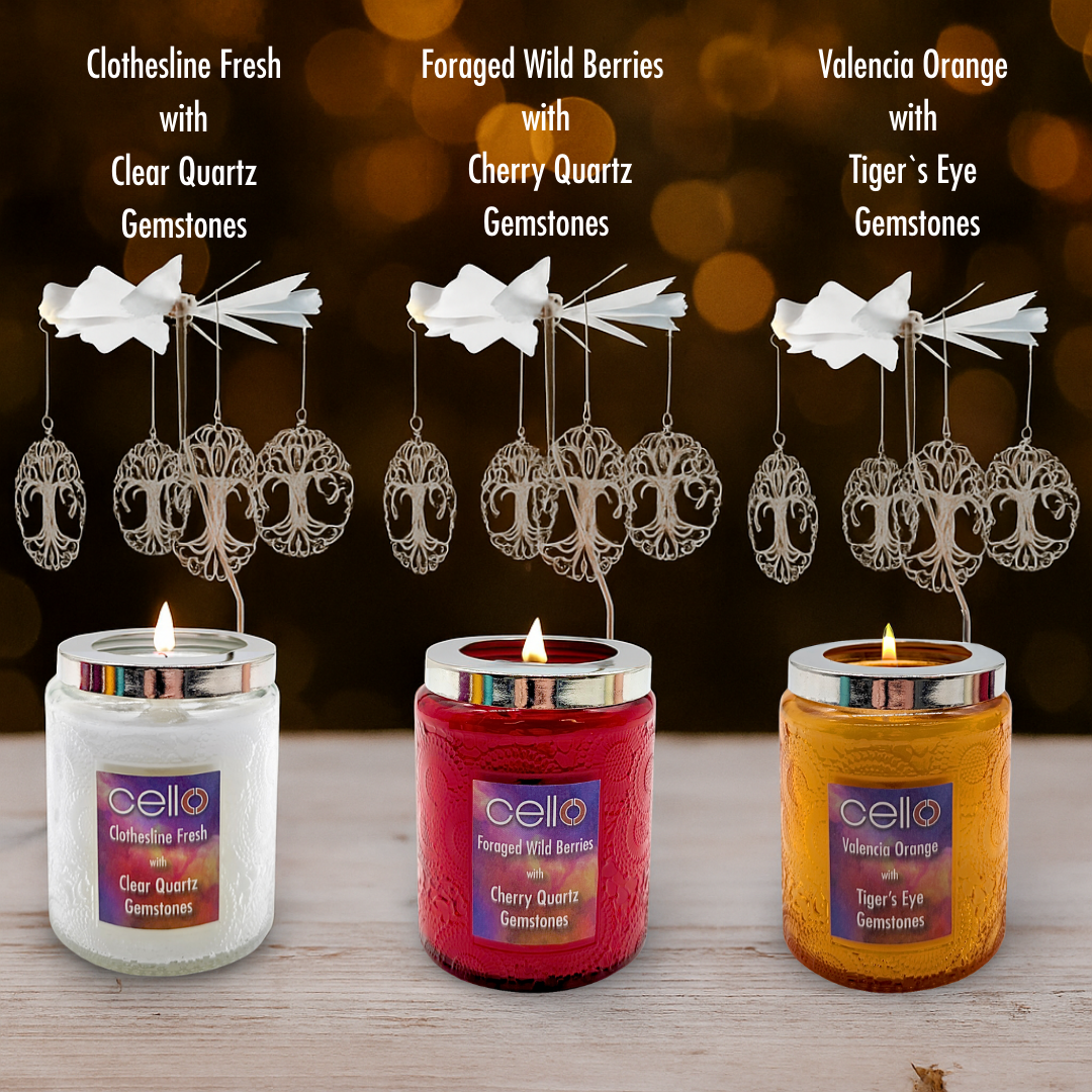 Cello Convection Candle with NEW Spinners set of 3