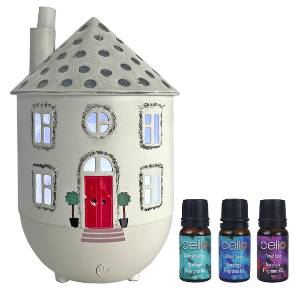 Cello Home Ultrasonic Diffuser with 3 x 10ml Oils