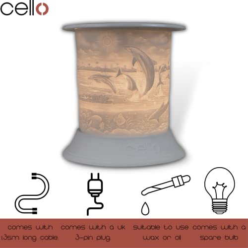 Cello Electric Wax Burner Porcelain Straight - Dolphin