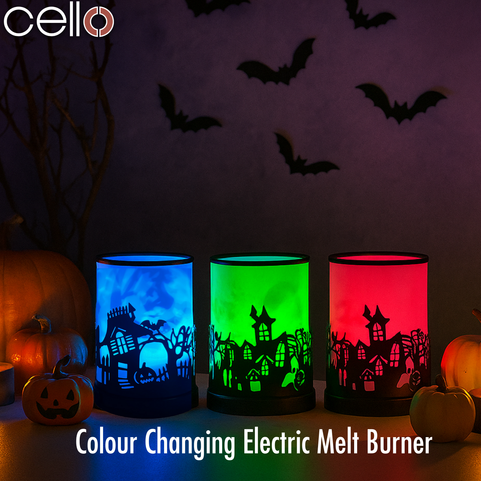 Cello Halloween Colour Changing EMB with a Set of 3 Wax Medallions