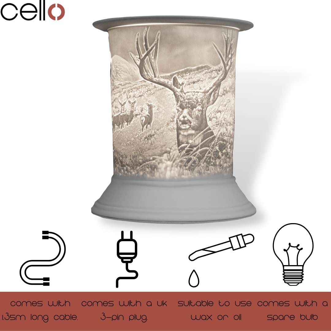 Electric Wax Burner Porcelain Straight - Highland Stag