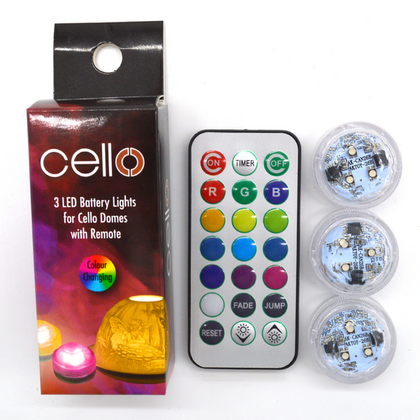 LED Multicoloured Lights With Remote - 3 Pack