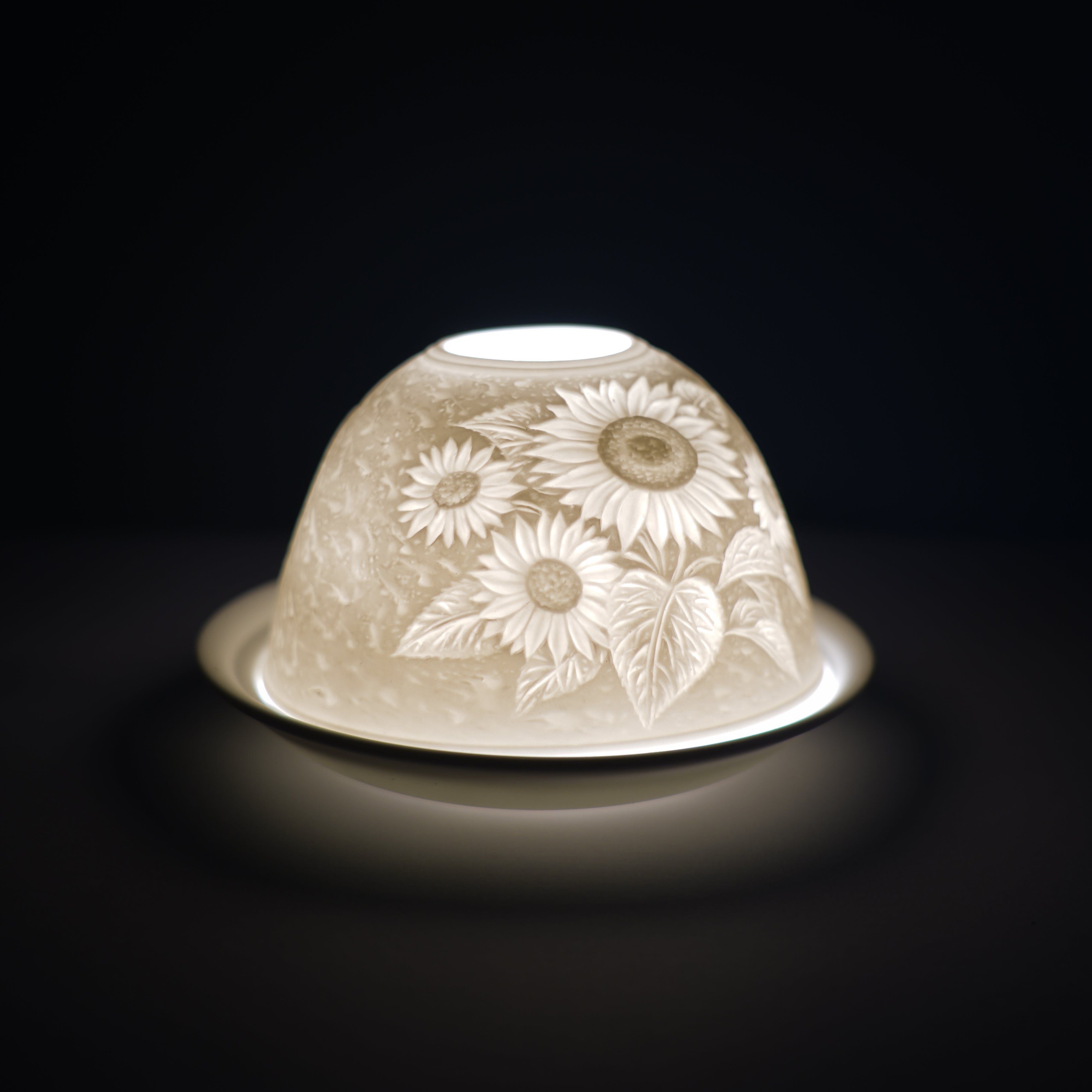 Porcelain Tealight Dome - Summertime Flowers