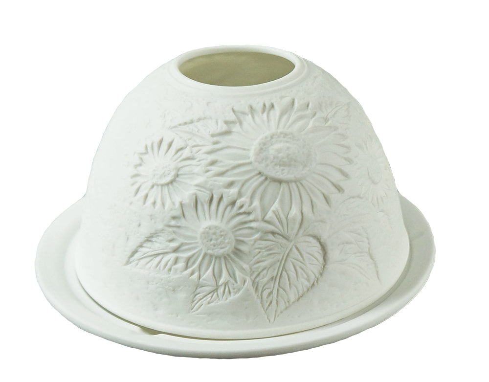 Porcelain Tealight Dome - Summertime Flowers