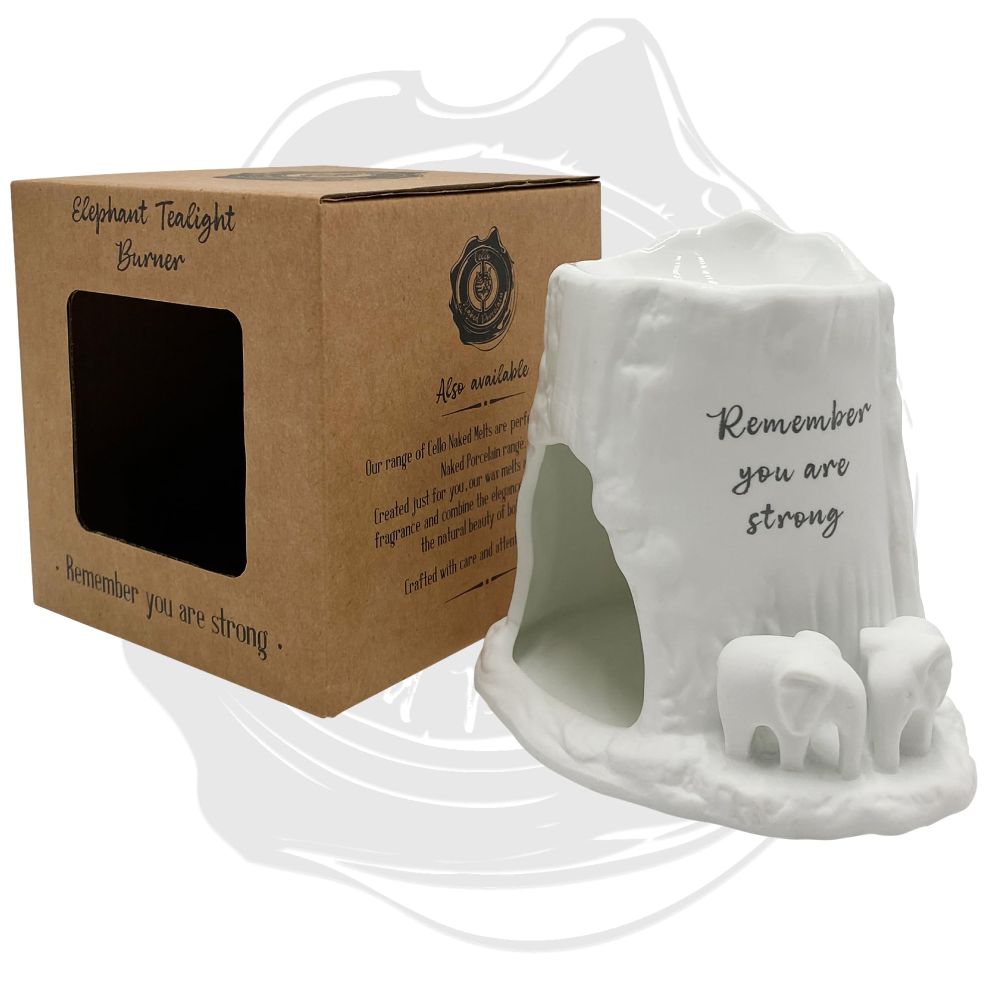 Cello Elephant Tealight Burner - Remember you are Strong