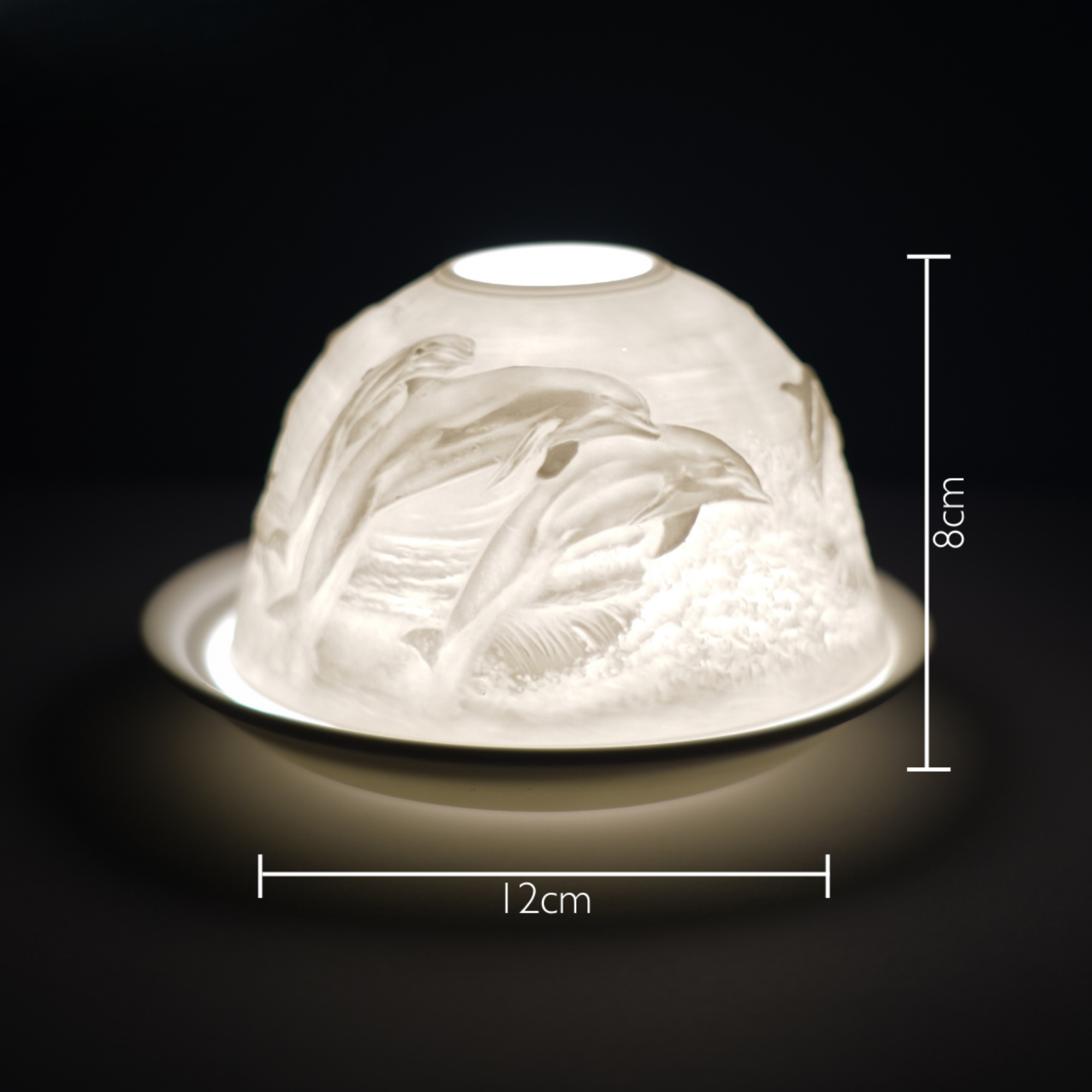 Porcelain Tealight Dome - Dolphin