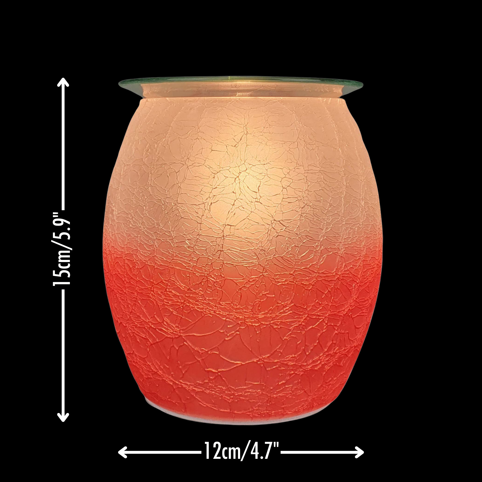 Electric Wax Burner Crackle Glass - Red