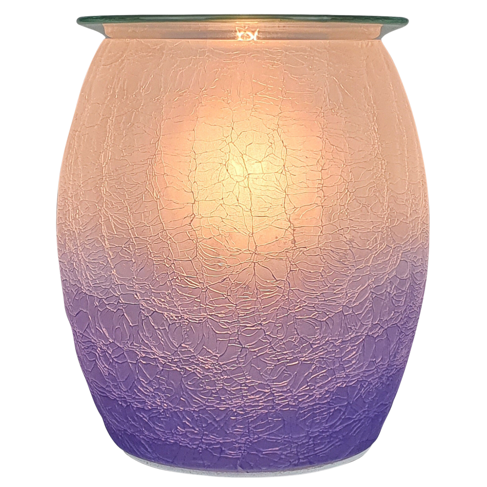 Electric Wax Burner Crackle Glass - Purple