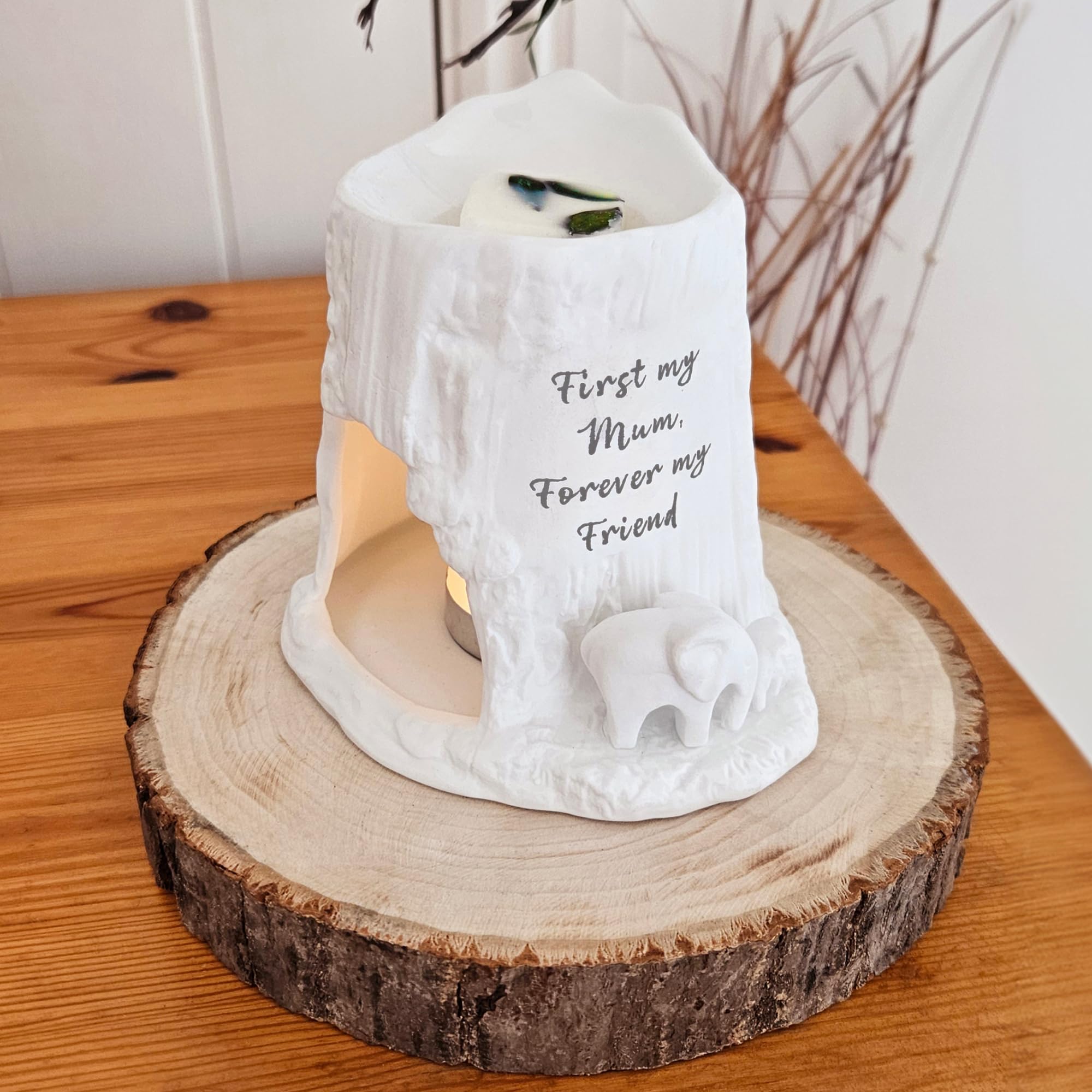 Cello Elephant Tealight Burner - Don't worry, you'll carry on growing
