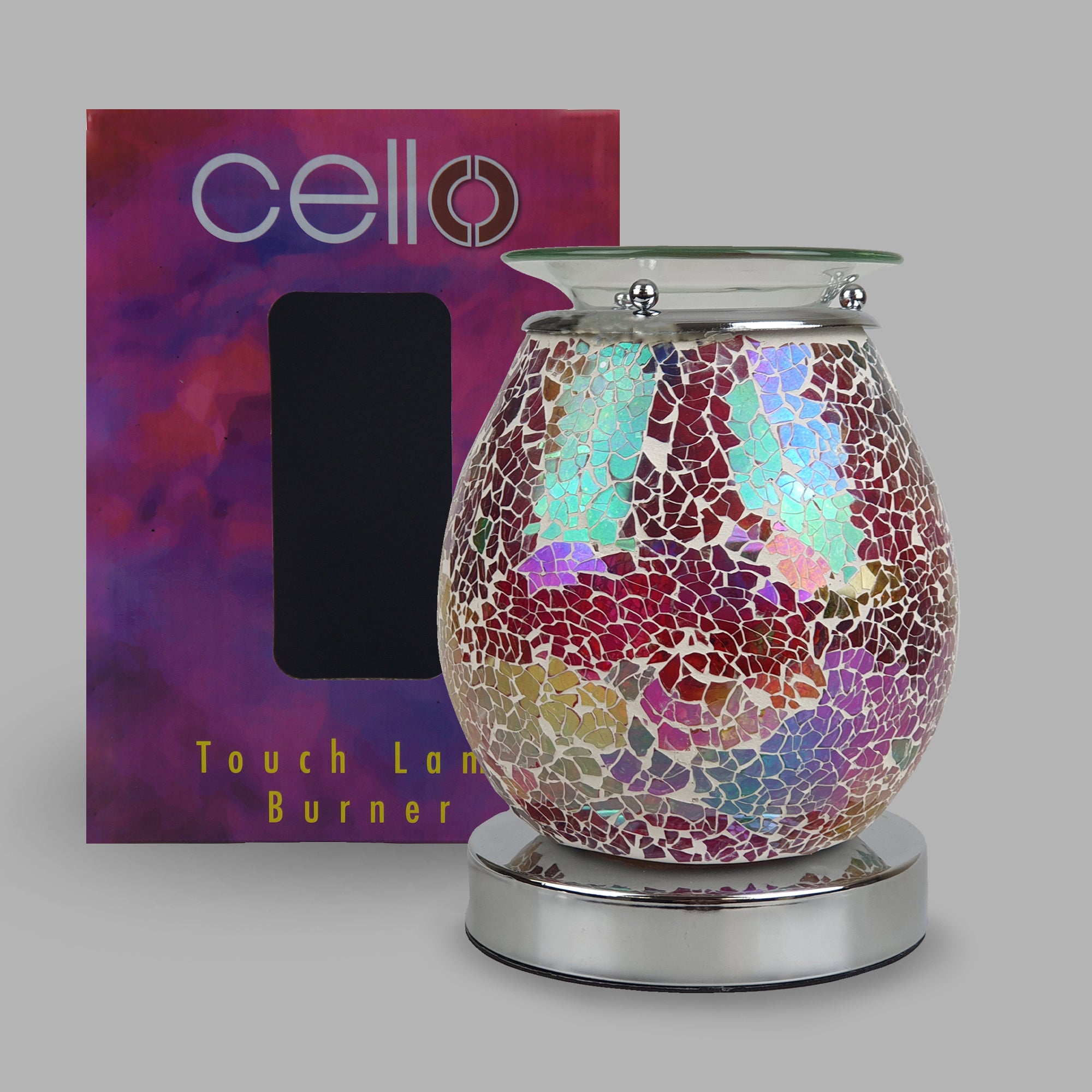 Cello Mosaic Electric Melt Burner With Fragrance Wax Melt- Pink Multi