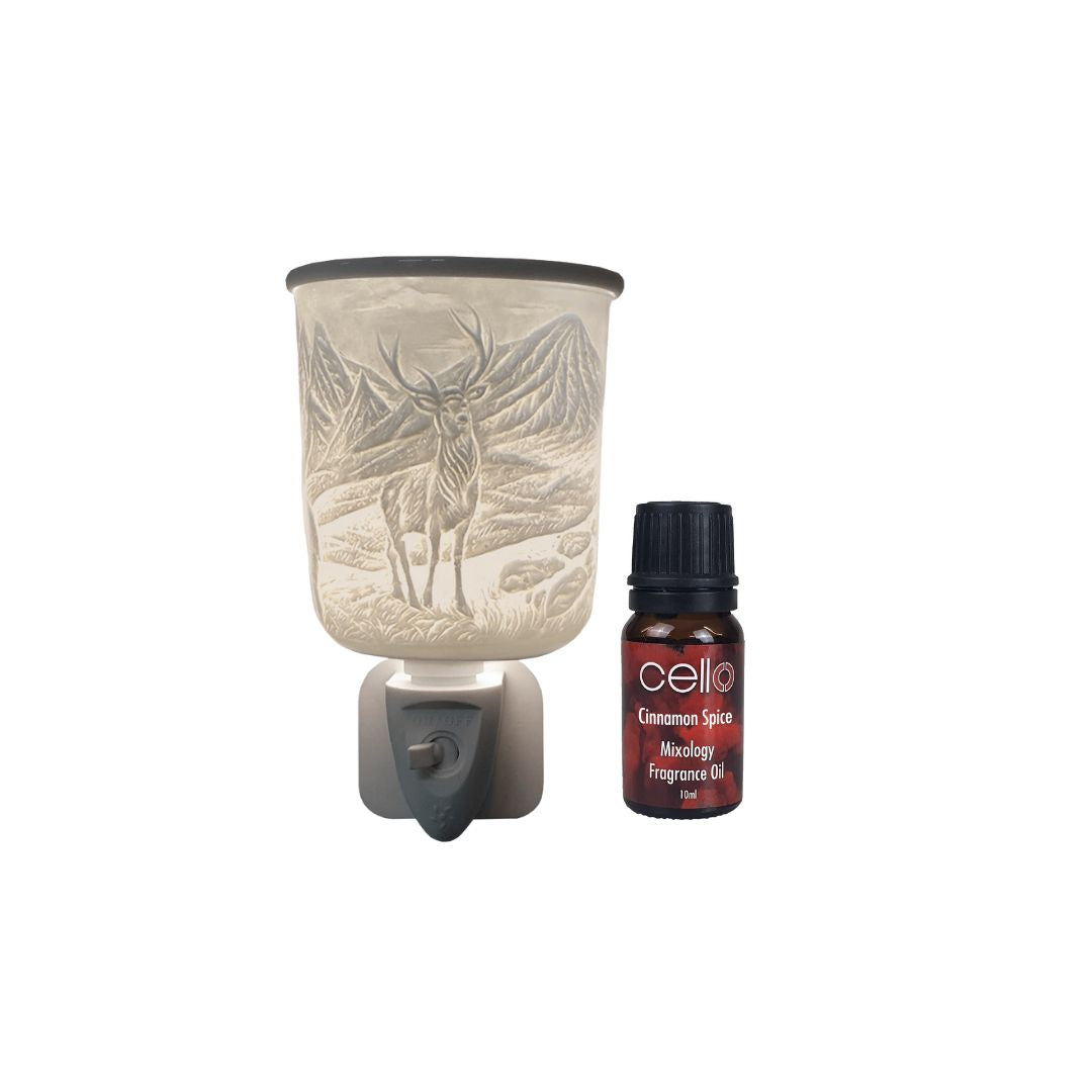 Cello Stag Porcelain Plug In & Cinnamon Spice Mixology Fragrance Oil