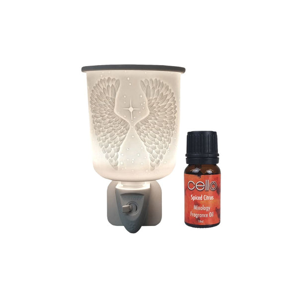 Cello Angel Porcelain Plug In & Spiced Citrus Mixology Fragrance Oil