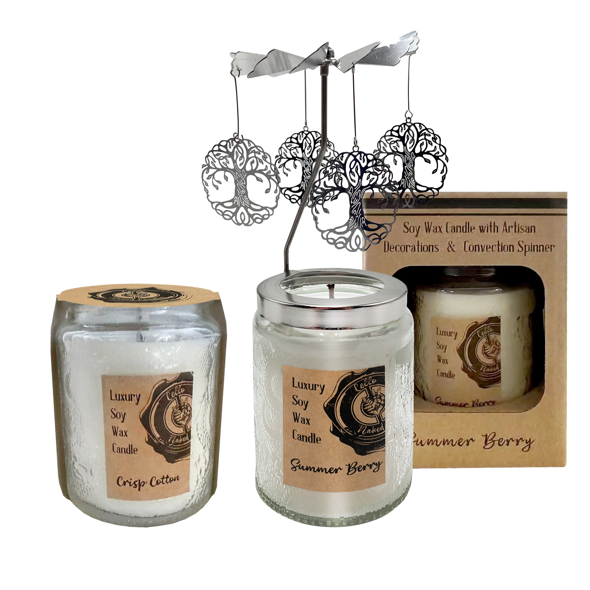 Cello Convection Spinner Candle with Refill – Summer Berries / Crisp Cotton Refill