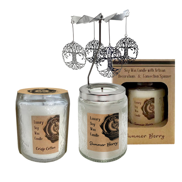 Cello Convection Spinner Candle with Refill – Summer Berries / Crisp Cotton Refill