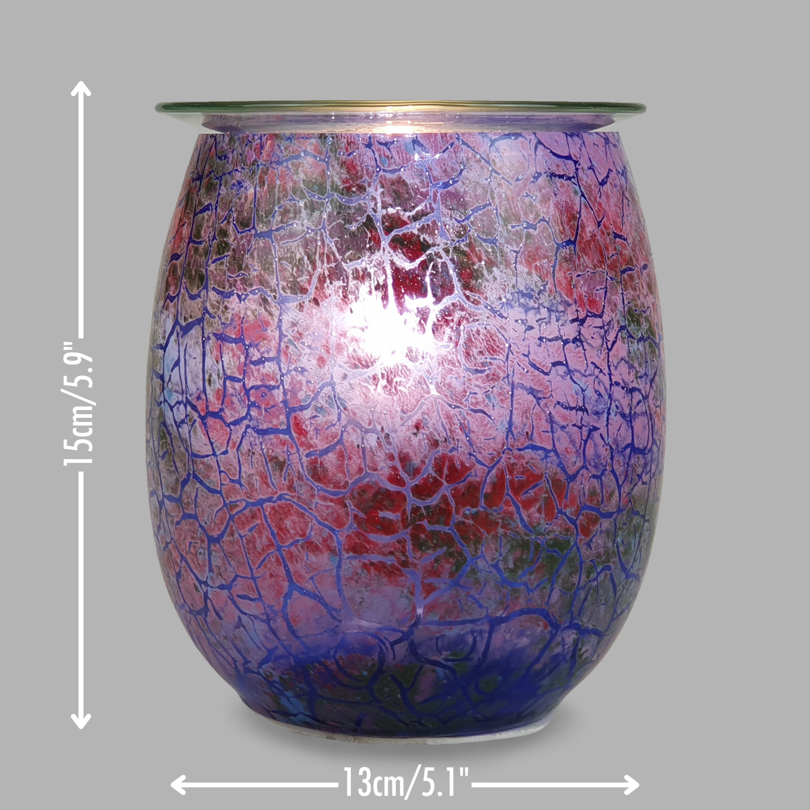 Electric Wax Burner Art Glass - Purple Bon Bon