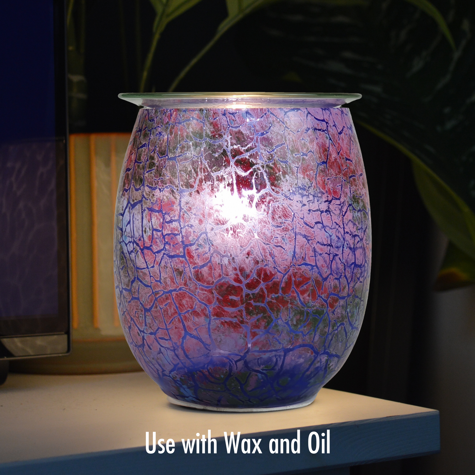 Electric Wax Burner Art Glass - Purple Bon Bon