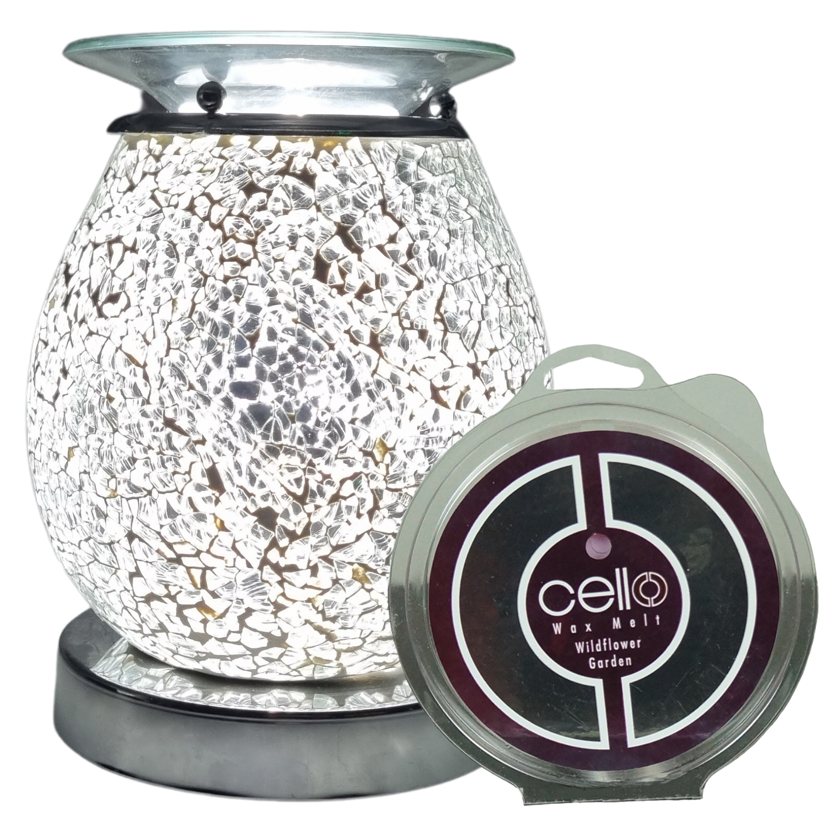 Silver Touch Electric Wax Burner With Wildflower Garden Wax Melt