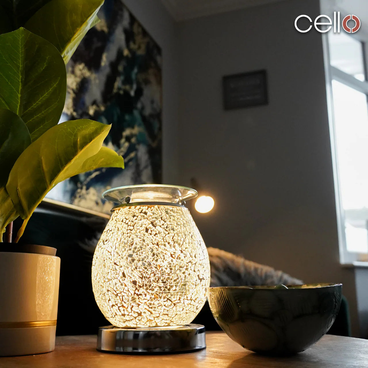 Electric Wax Burner Touch Mosaic - Silver