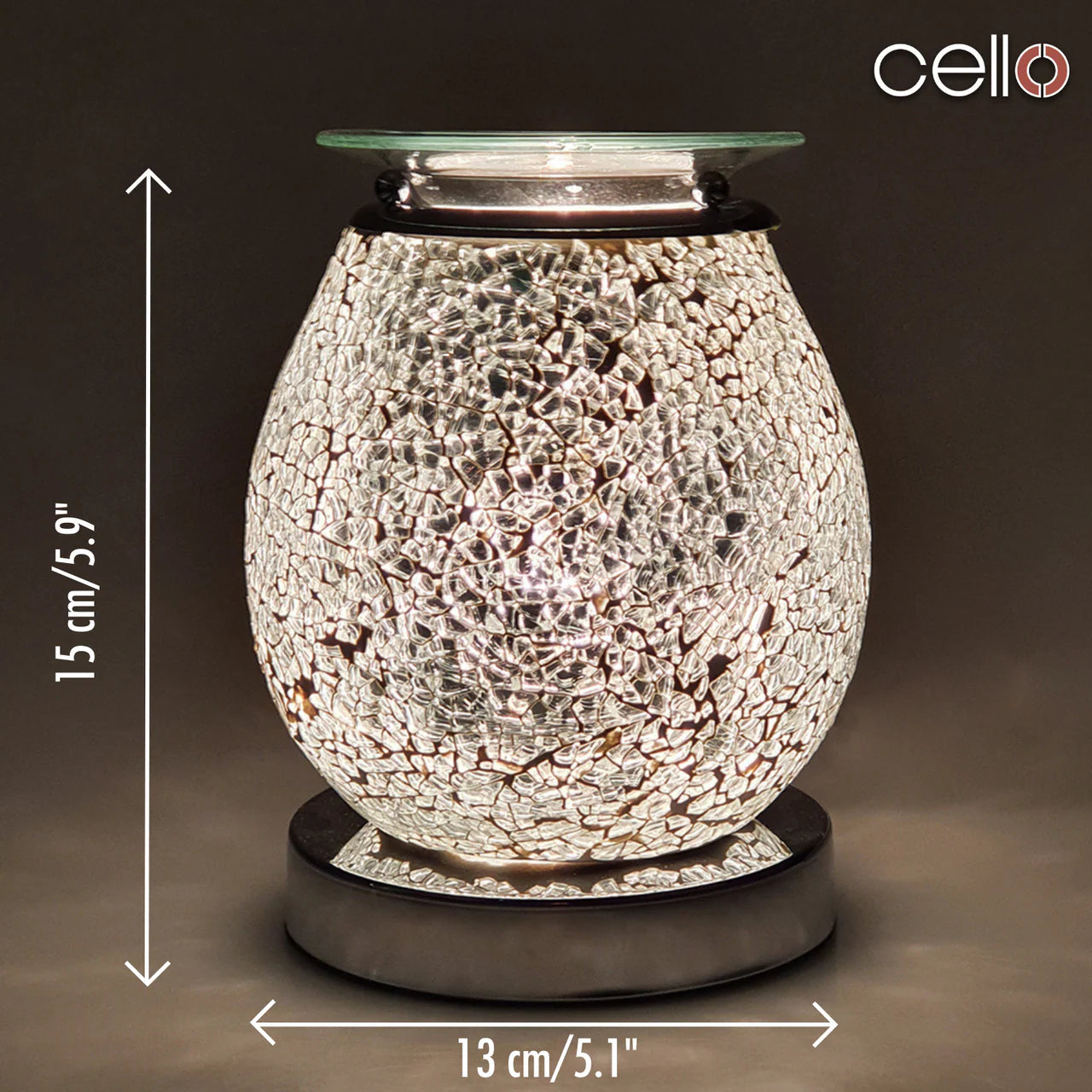 Electric Wax Burner Touch Mosaic - Silver