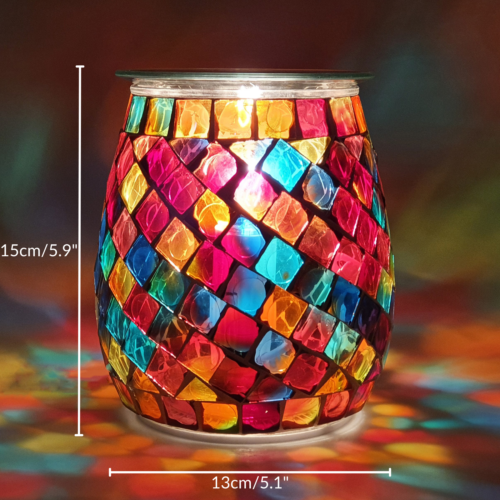 Electric Wax Burner - Mosaic Glass Rainbow