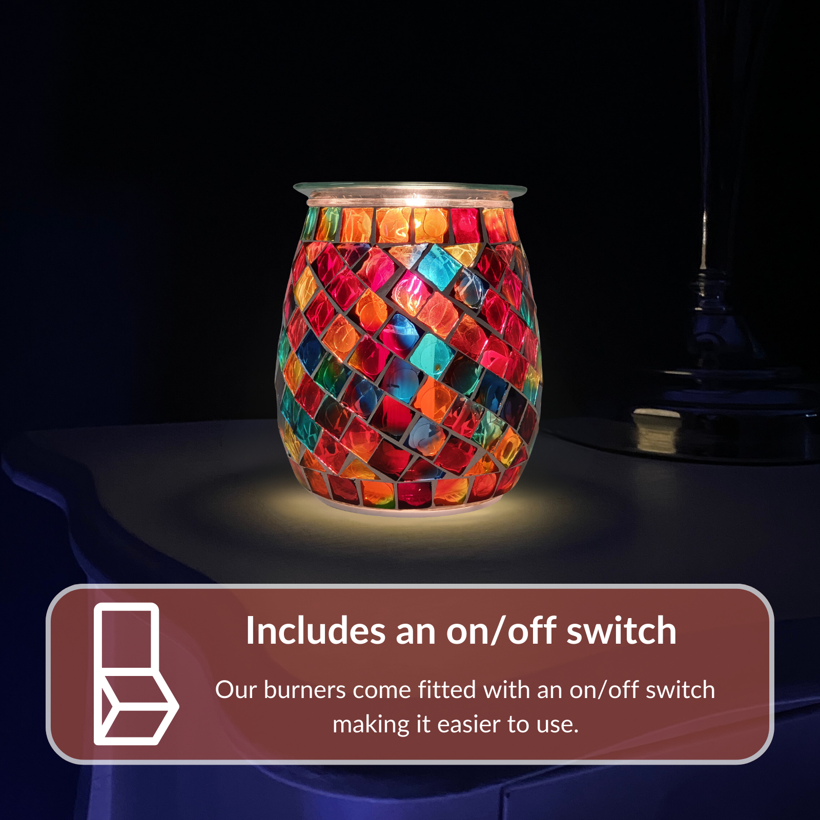 Electric Wax Burner - Mosaic Glass Rainbow