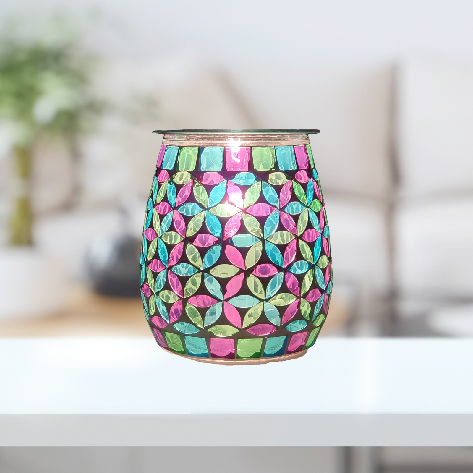 Electric Wax Burner - Mosaic Glass Geometric