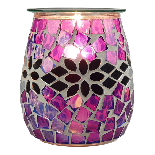 Electric Wax Burner - Mosaic Glass - Purple Stepping Stones