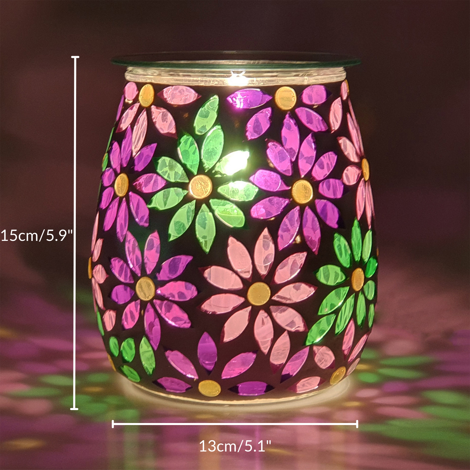 Electric Wax Burner - Mosaic Glass Pretty Petals