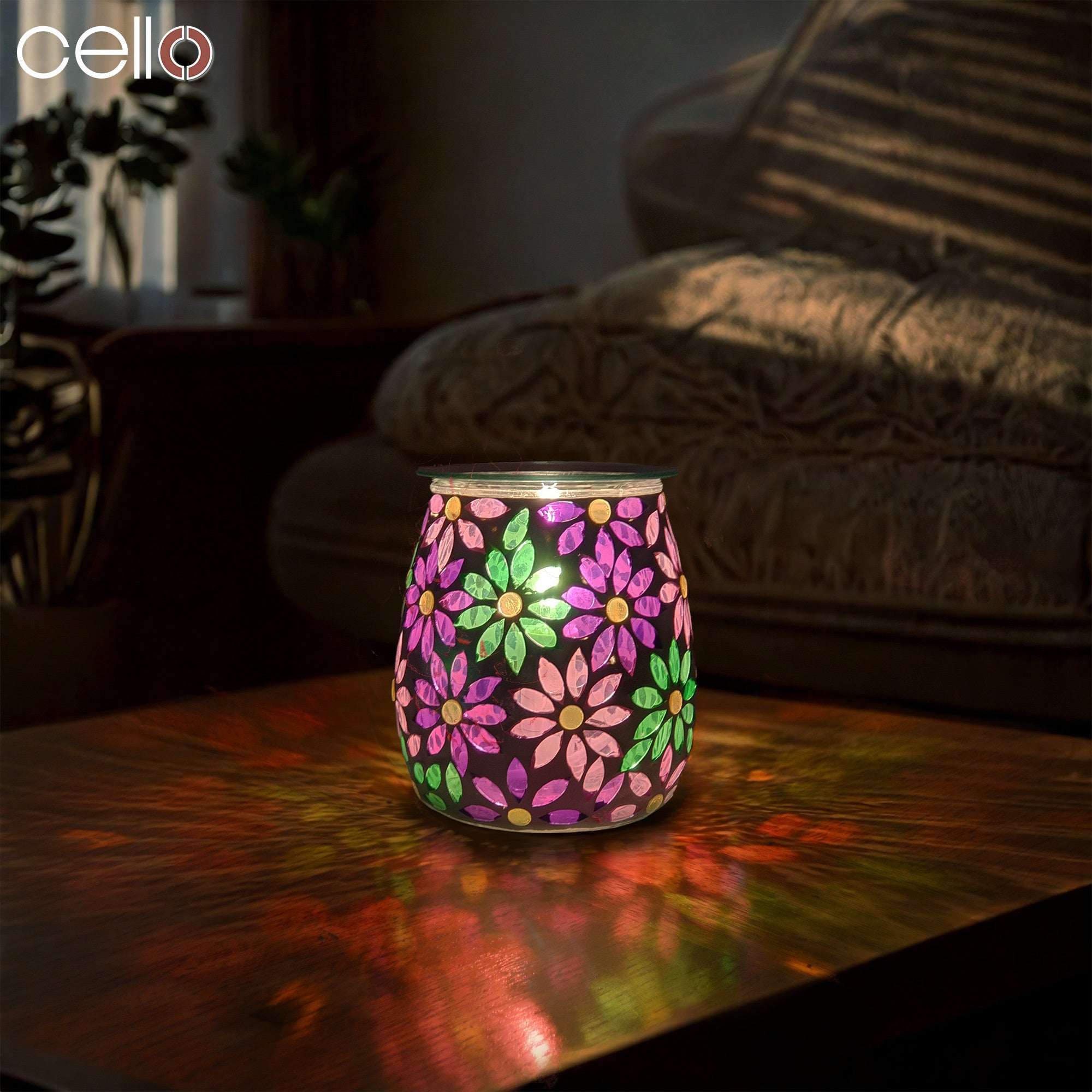 Electric Floral Wax and Oil Burner Lamp Light