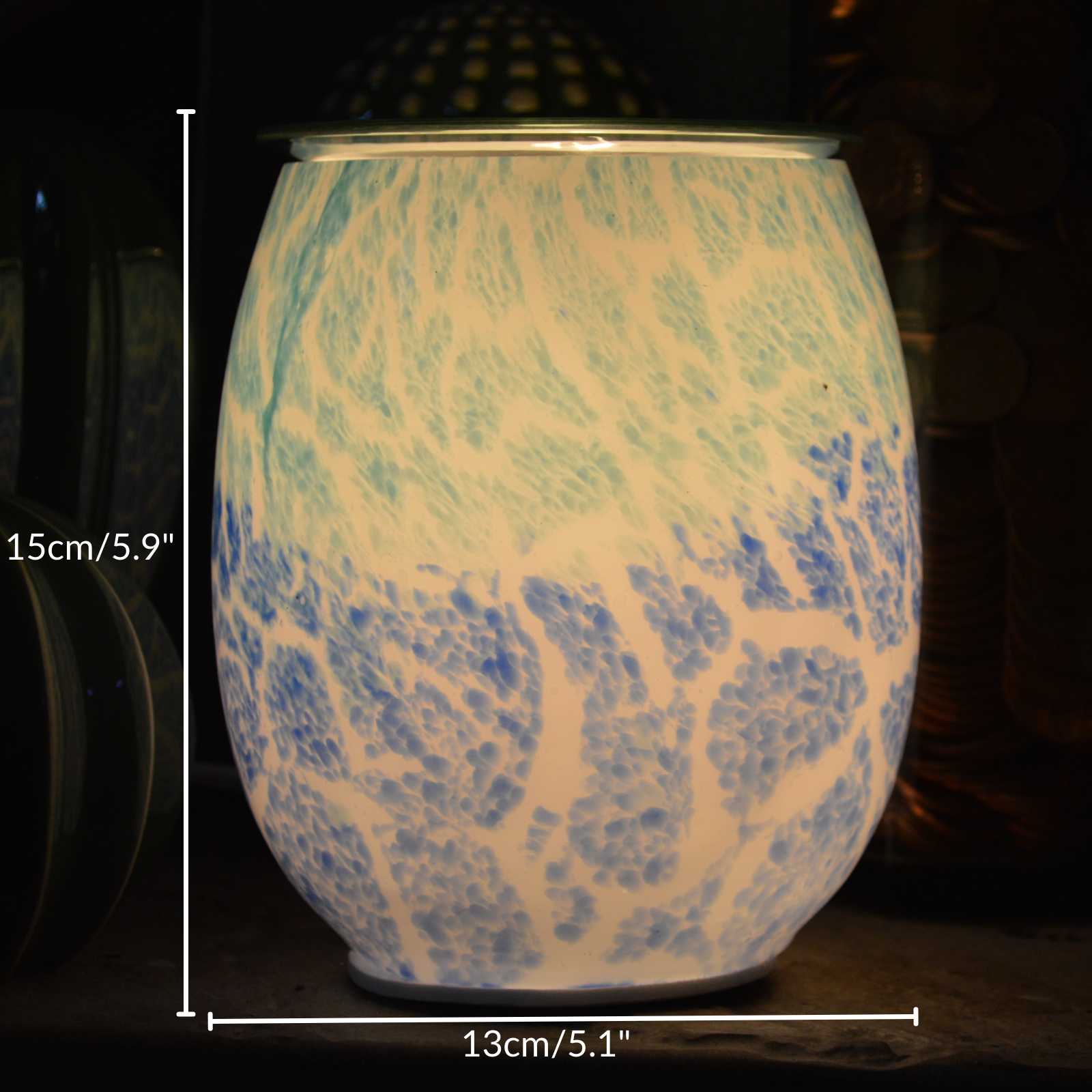 Electric Wax Burner - Art Glass Calming Waves