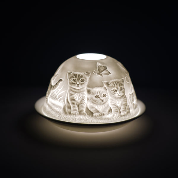 Porcelain Tealight Dome - Kitten Design