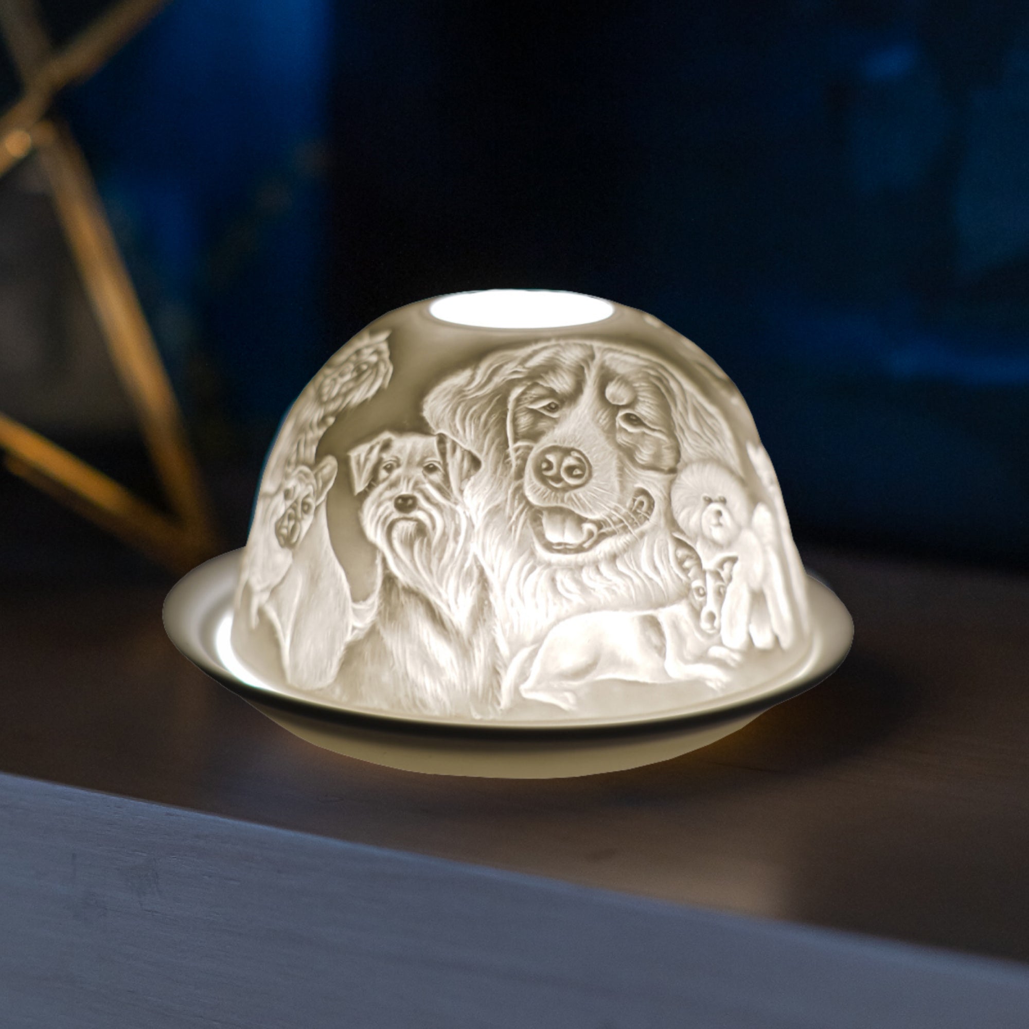 Porcelain Tealight Dome - Dog