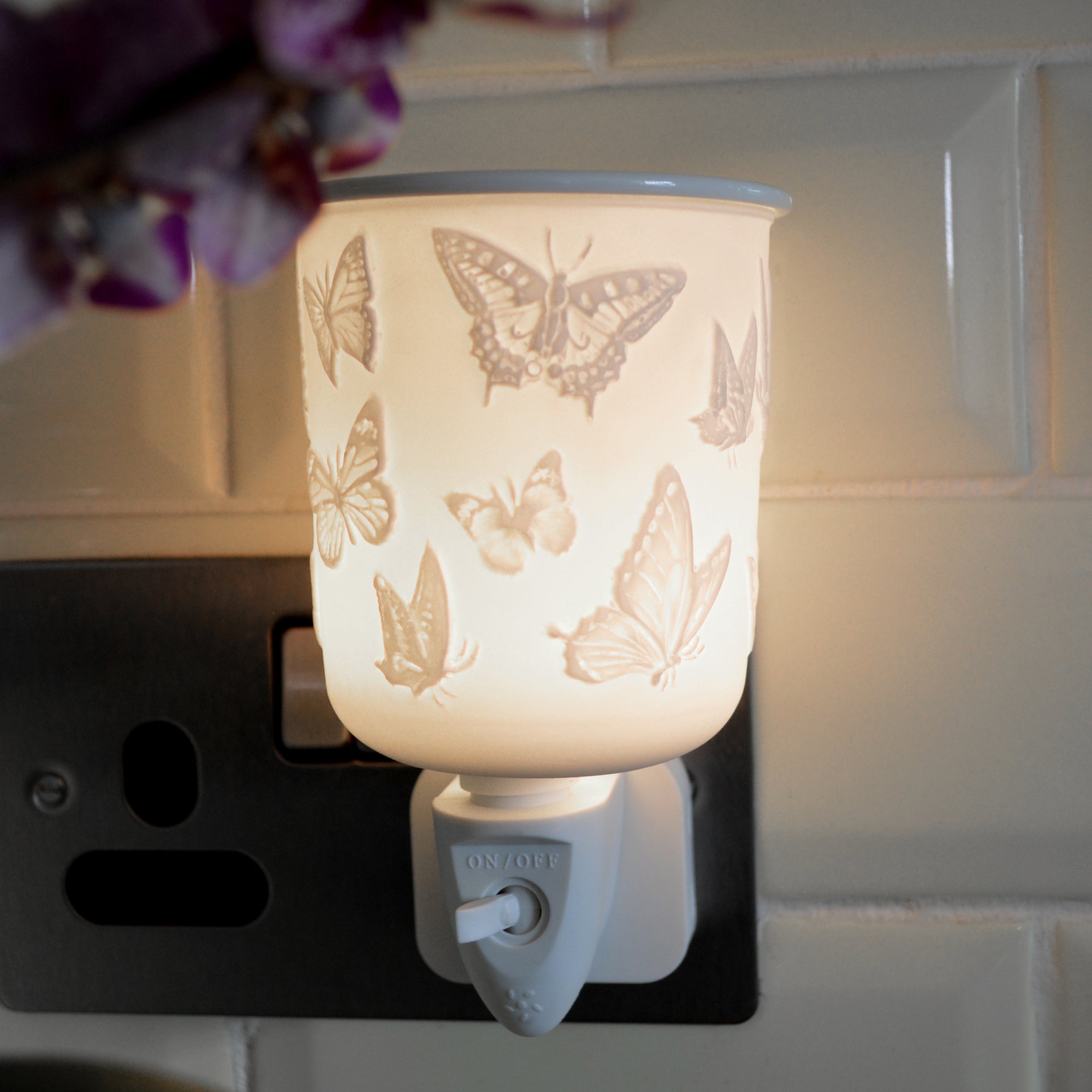 Porcelain Plug In Electric Wax Burner - Butterfly