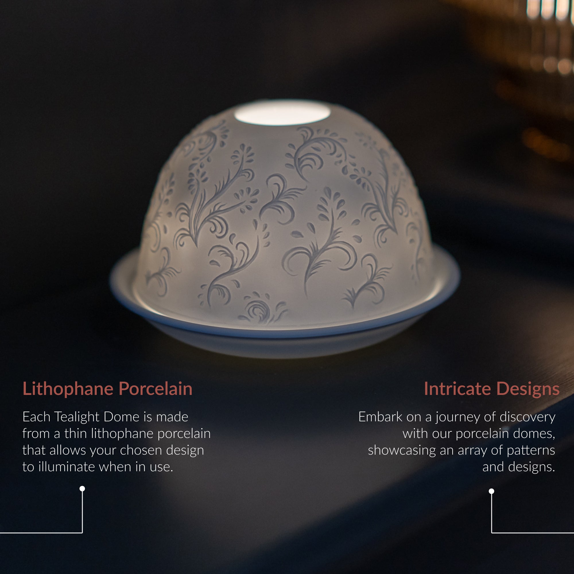 Porcelain Tealight Dome - Patterned Design