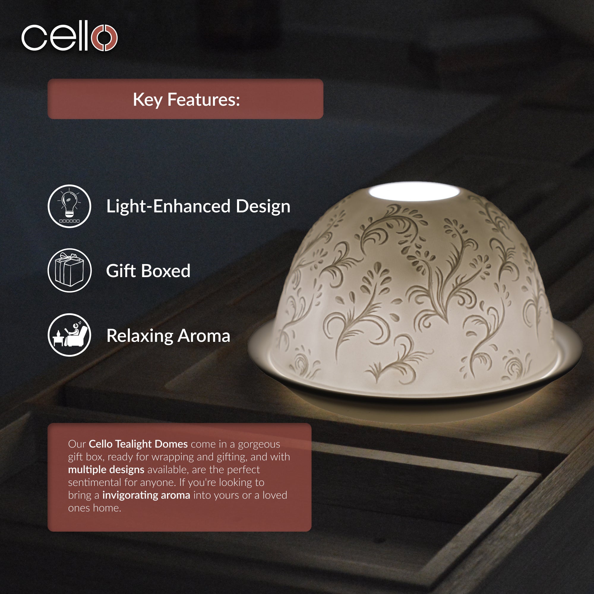 Porcelain Tealight Dome - Patterned Design