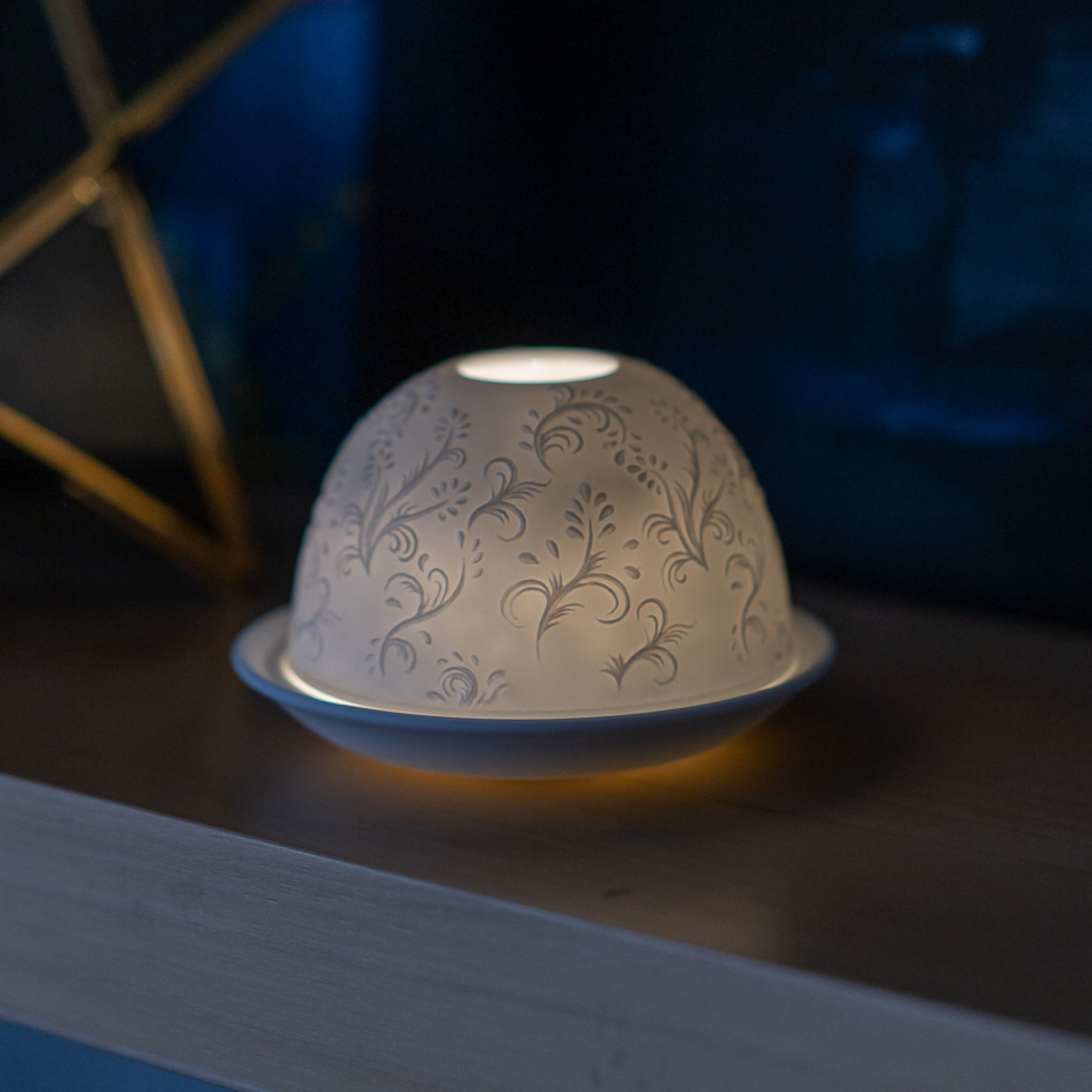 Porcelain Tealight Dome - Patterned Design