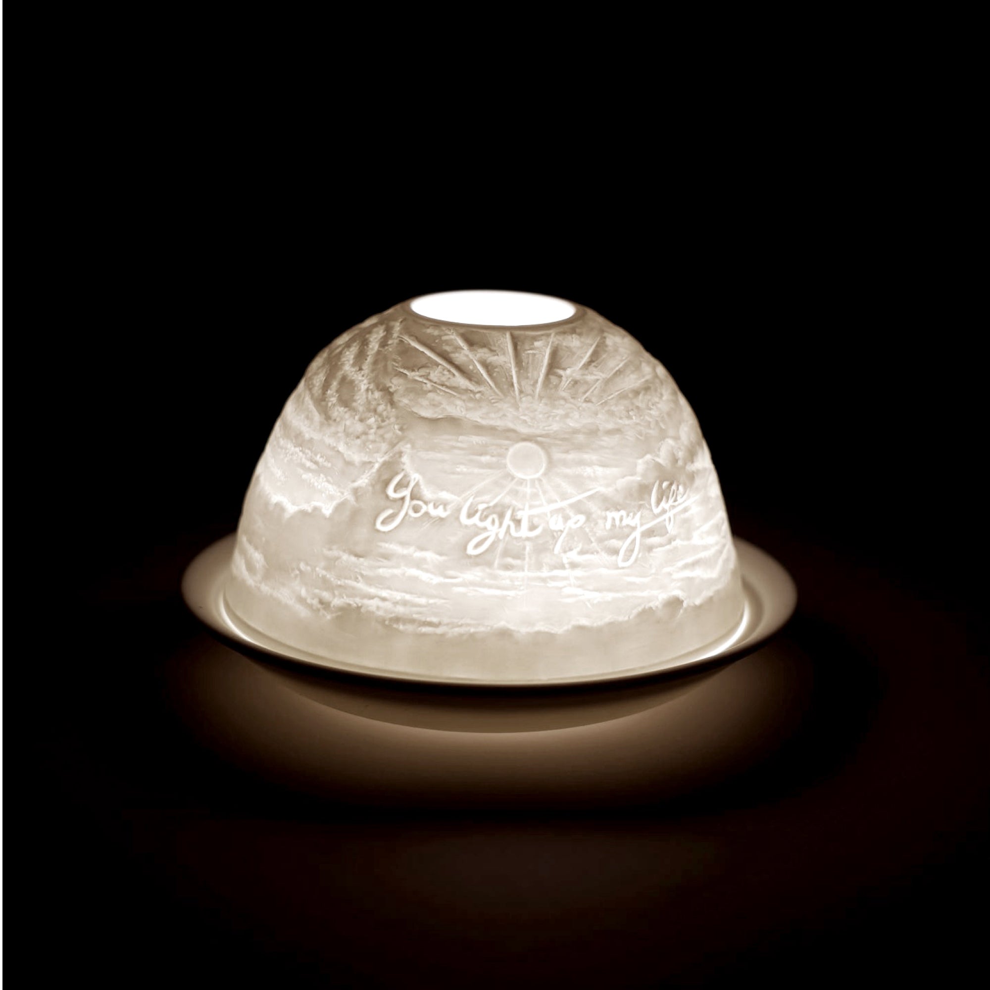 Porcelain Tealight Dome - You Light Up My Life