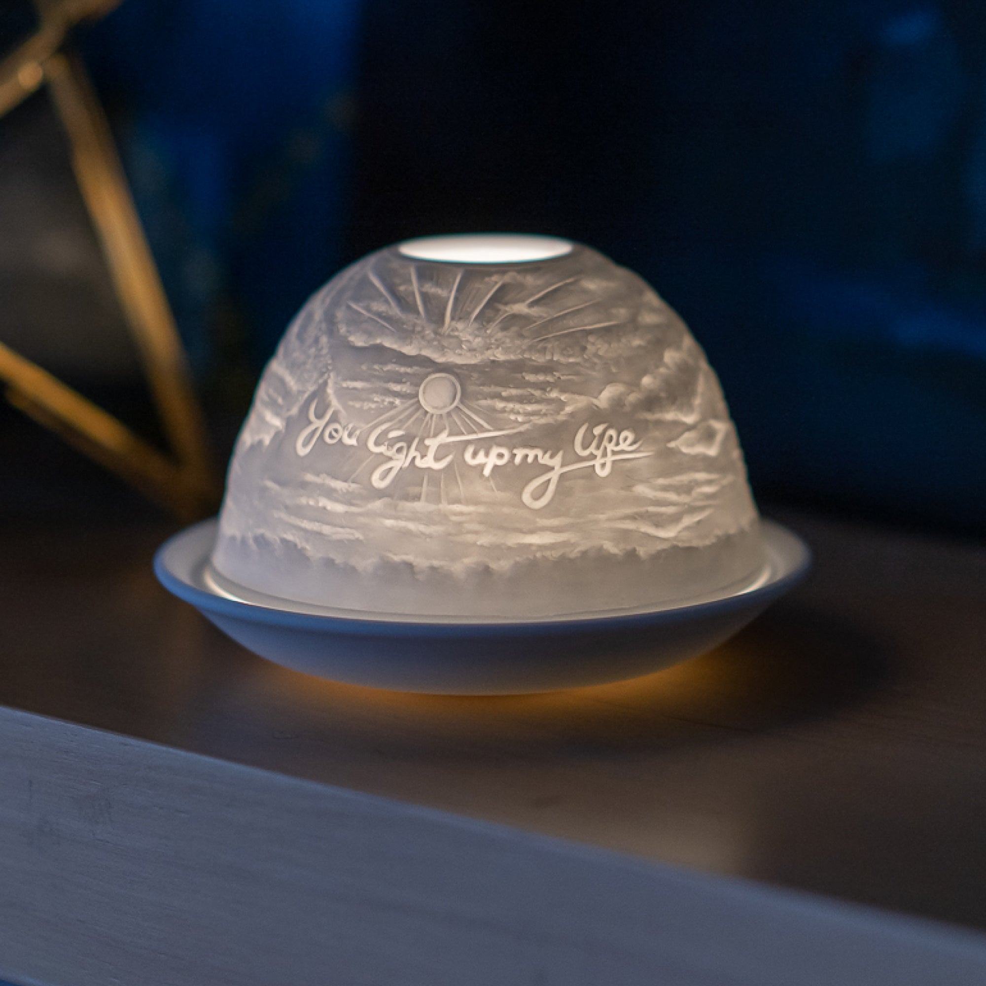 Porcelain Tealight Dome - You Light Up My Life