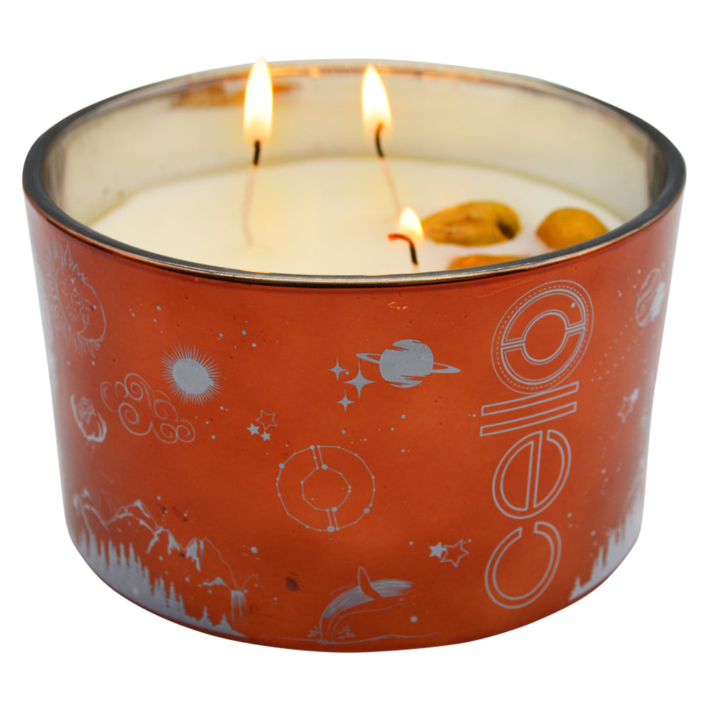 Cello Large Copper Celestial Candle Set of 2