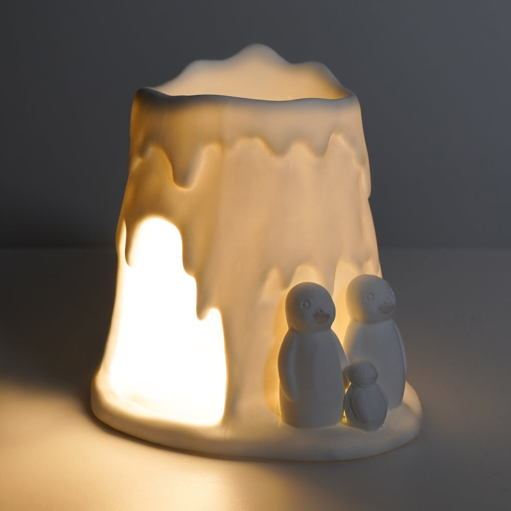 Porcelain Tealight Burner - Penguin Family