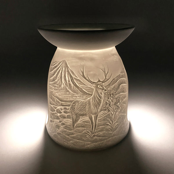Porcelain Tealight Burners - Highland Stag