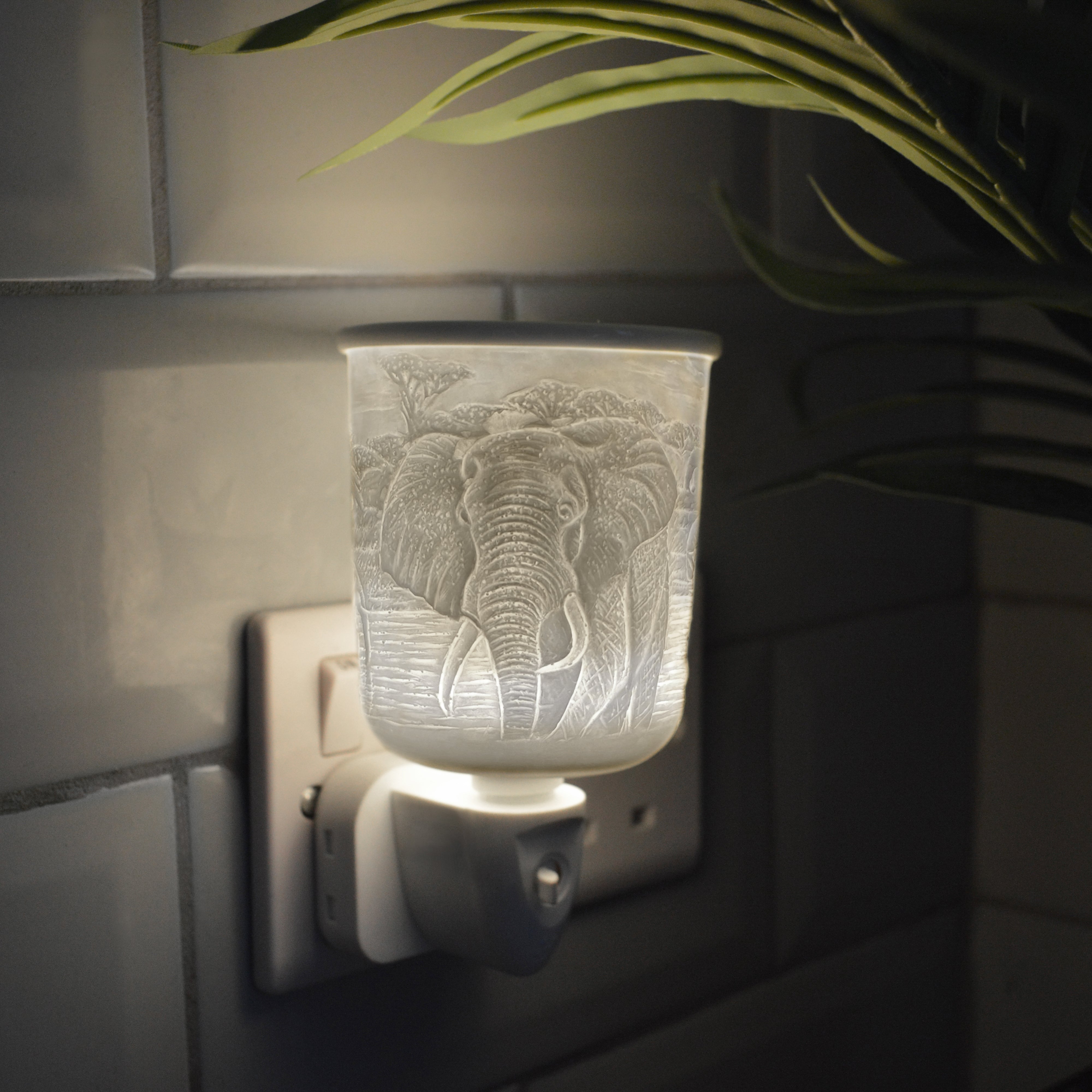 Porcelain Plug In Electric Wax Burner - Elephant
