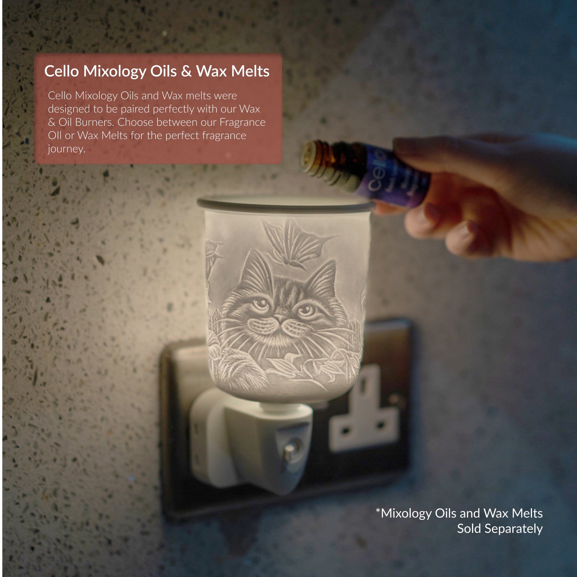 Porcelain Plug In Electric Wax Burner - Cat