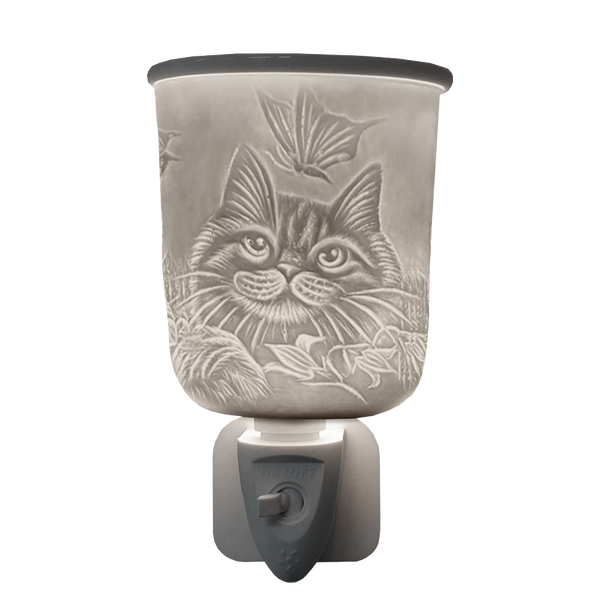 Porcelain Plug In Electric Wax Burner - Cat