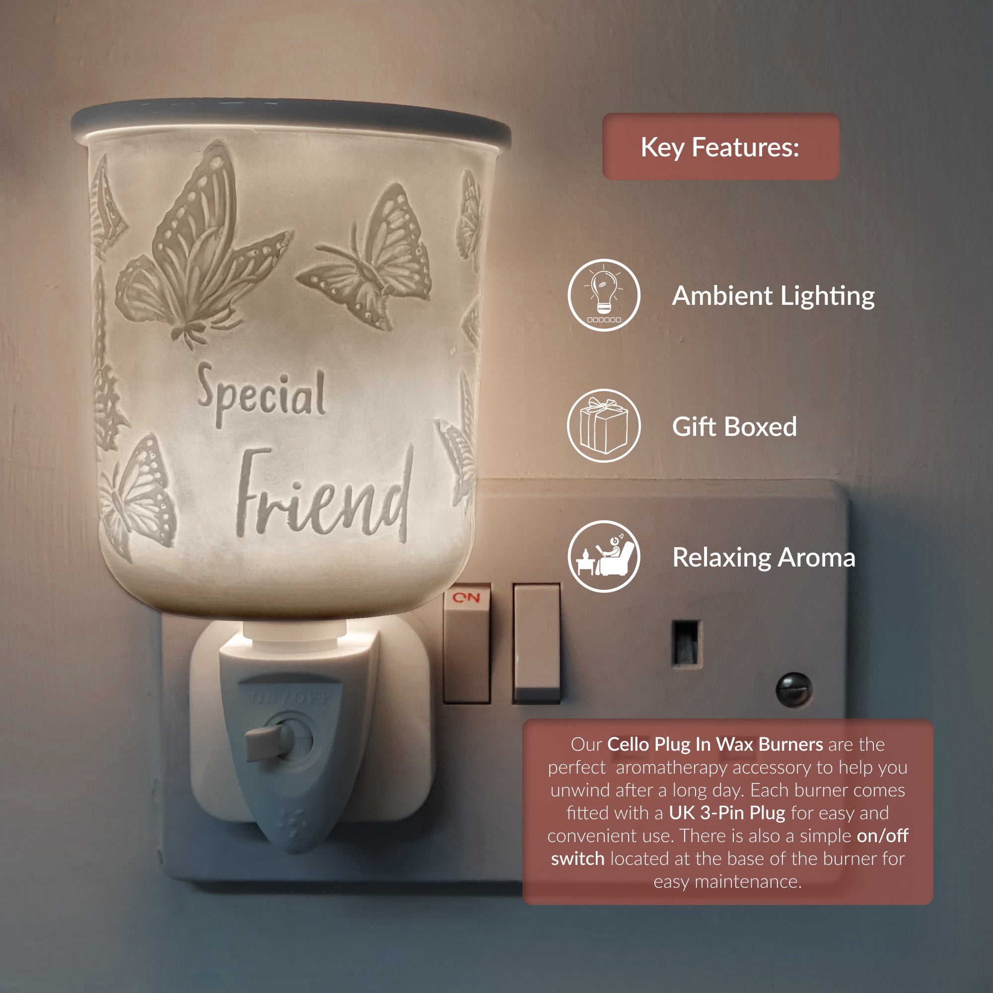 Porcelain Plug In Electric Wax Burner - Special Friend